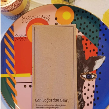 40x40 Kraft Sunum Peçetesi - 100 Adet (Can Boğazdan Gelir Yazılı)