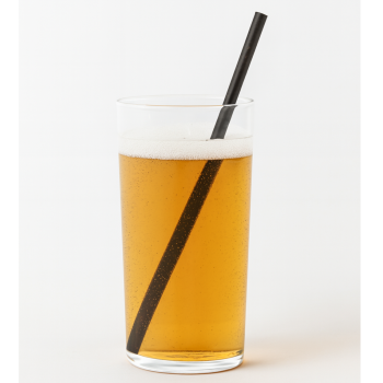 İnce Kokteyl Pipeti Siyah 4 x 140mm