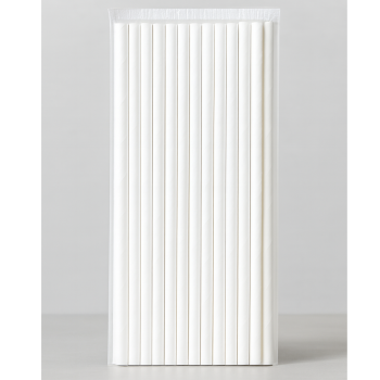 Beyaz Frozen Kağıt Pipet 8mm x 23cm - 100 Adet