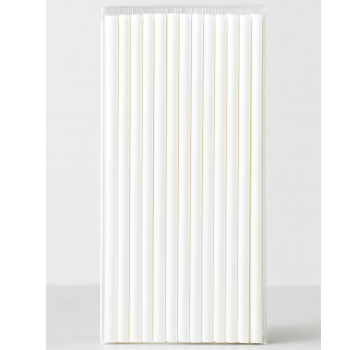 Beyaz Kağıt Pipet 6mmx19,7cm - 100 Adet