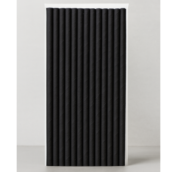 Siyah Kağıt Pipet 6mmx19,7cm - 100 Adet