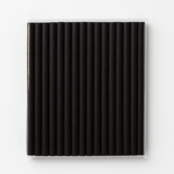 Kağıt Kokteyl Pipet Siyah 6mmx15 cm  - 100 Adet