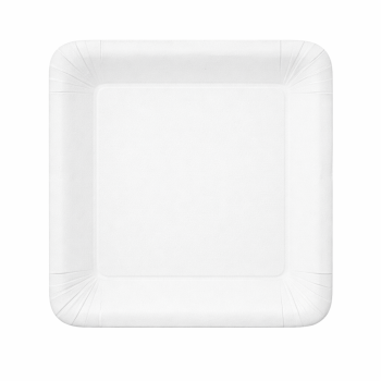 Beyaz Kare Karton Tabak 23 cm - 200 Adet