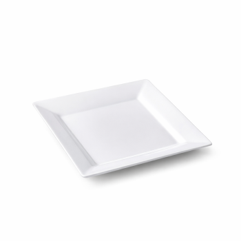Plastik Kare Beyaz Tabak 18 cm  -10 Adet