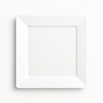 Plastik Kare Beyaz Tabak 22 cm  -10 Adet