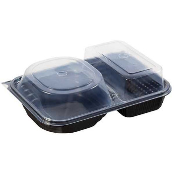 Özge Plastik 2 Bölmeli Kapaklı Hamburger Kabı – 100 Adet