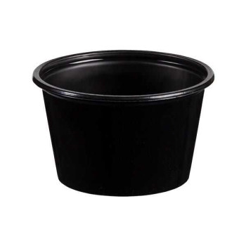 Plastik Sos Kabı 80 cc Siyah Sıcağa Dayanıklı (100 Adet)