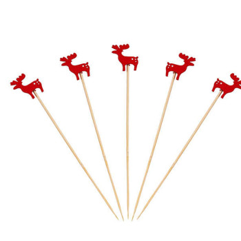 Bambu Kırmızı Geyik Kürdan 12 cm - 50 Adet