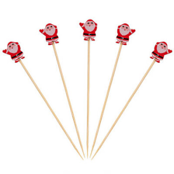 Bambu Dekoratif Noel Baba Kürdan 12 cm - 50 Adet